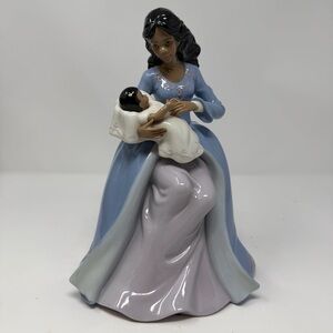 O’Well ? OW709 Porcelain Figurine Mother And Baby Ethnic African American Black